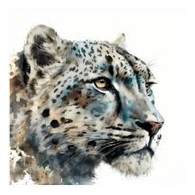 Customizable Snow Leopard Art Print Modern Wallart