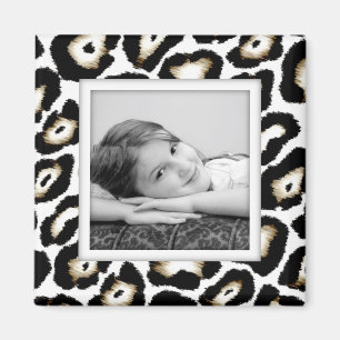 Customizable Snow Leopard Photo Frame Magnet