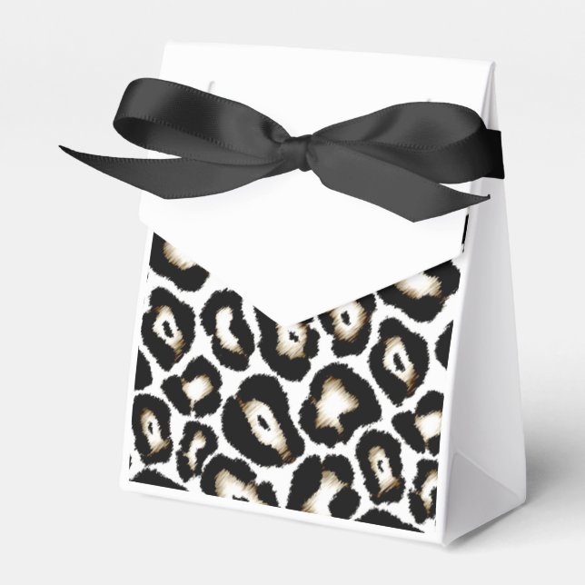 Customizable Snow Leopard Print Favour Box (Front Side)