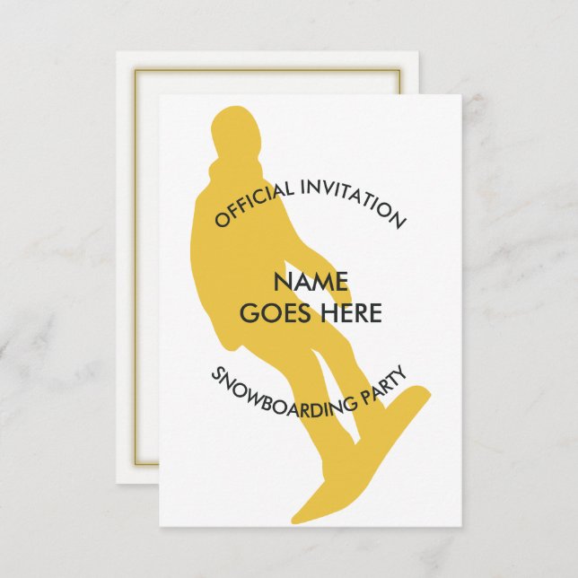 Customizable Snowboarding Party Invitation (Front/Back)