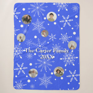 Customizable Snowflake Flurry Sherpa Blanket