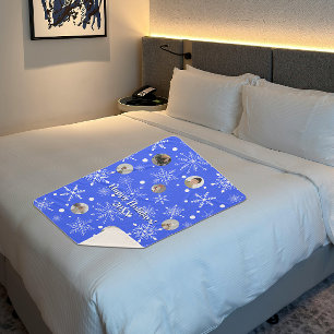 Customizable Snowflake Flurry Sherpa Blanket