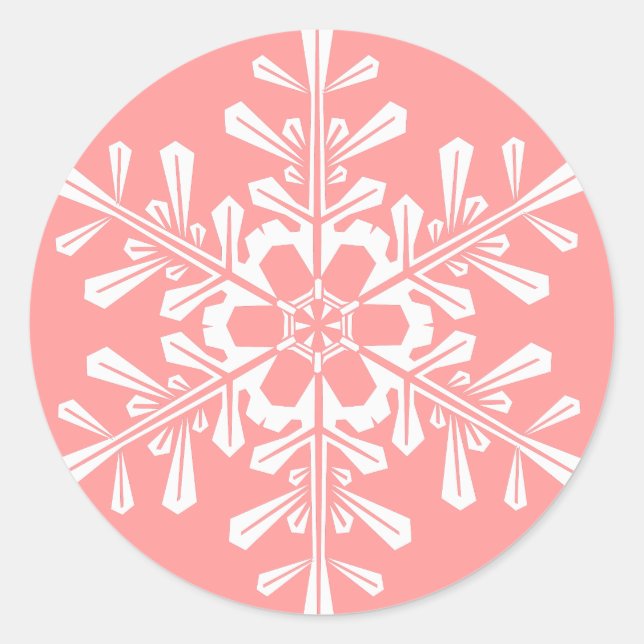 Customizable Snowflake  Round Stickers (Front)