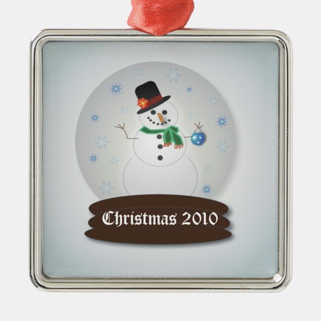 Customizable Snowglobe Metal Ornament (Front)