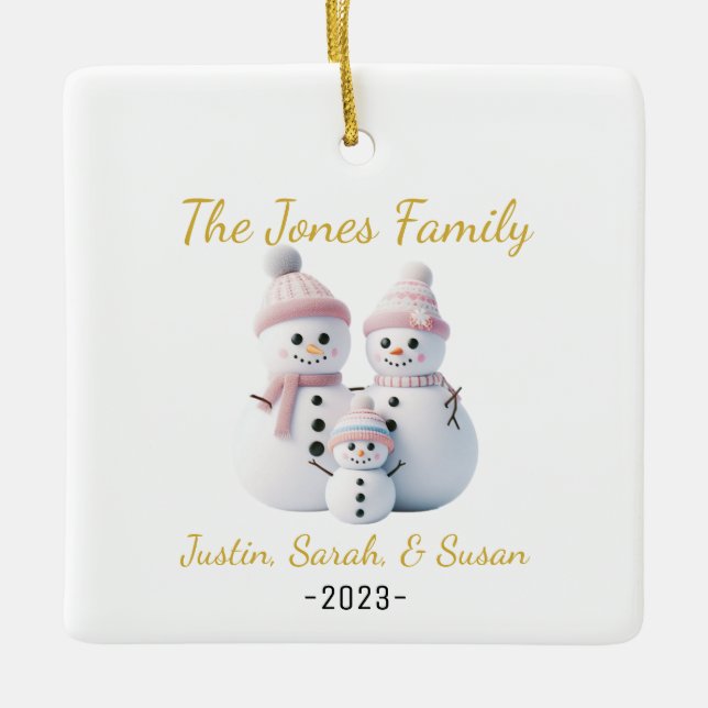 Customizable Snowman Ornament (Front)