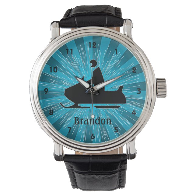 Customizable Snowmobile Design Watch (Front)