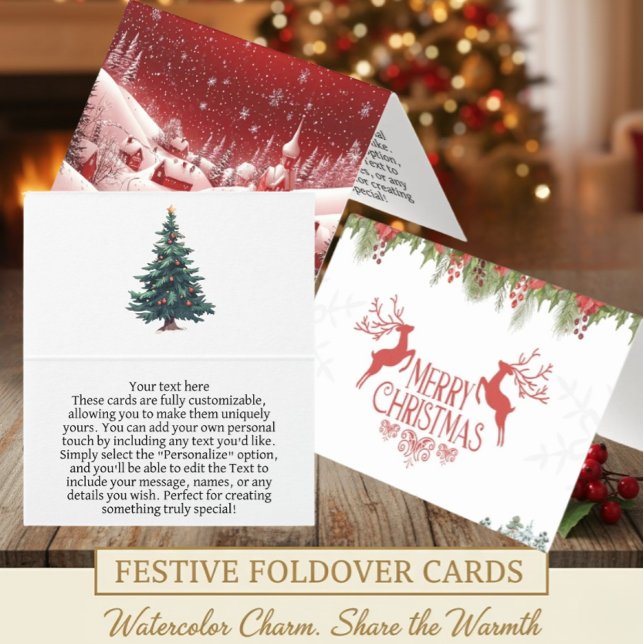 "Customizable Snowy Village Christmas Cards" (Creator Uploaded)