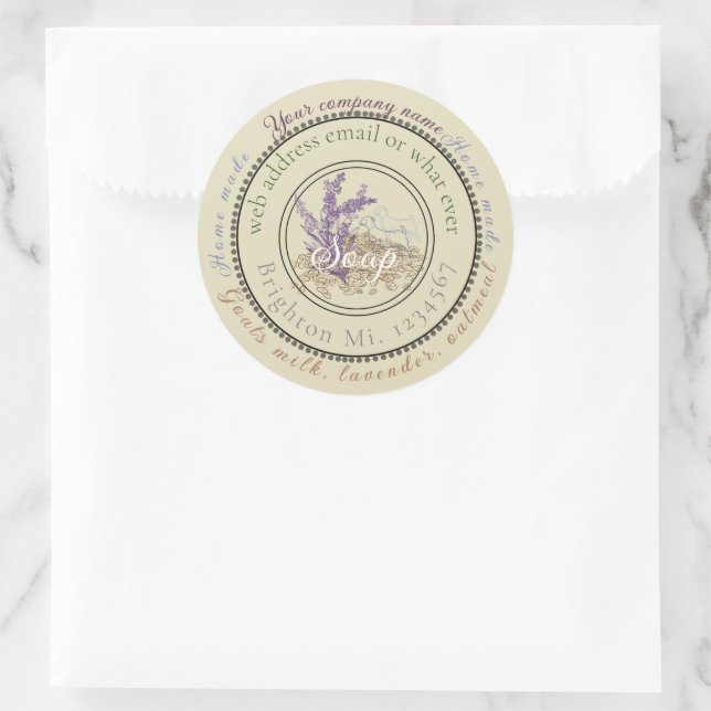 customizable soap label sticker large (Bag)