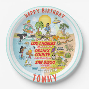 Customizable SoCal Birthday Plate