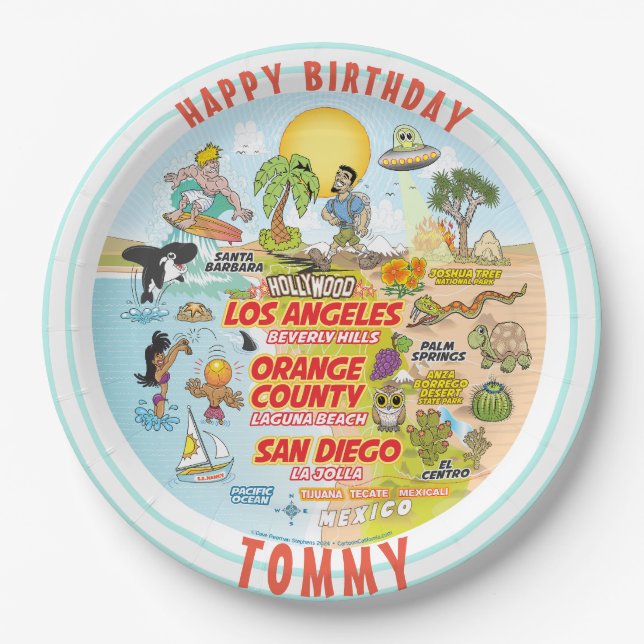 Customizable SoCal Birthday Plate (Front)