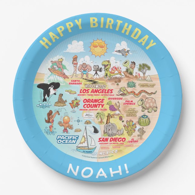 Customizable SoCal Birthday Plate (Front)
