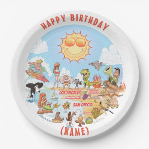 Customizable SoCal Birthday Plate