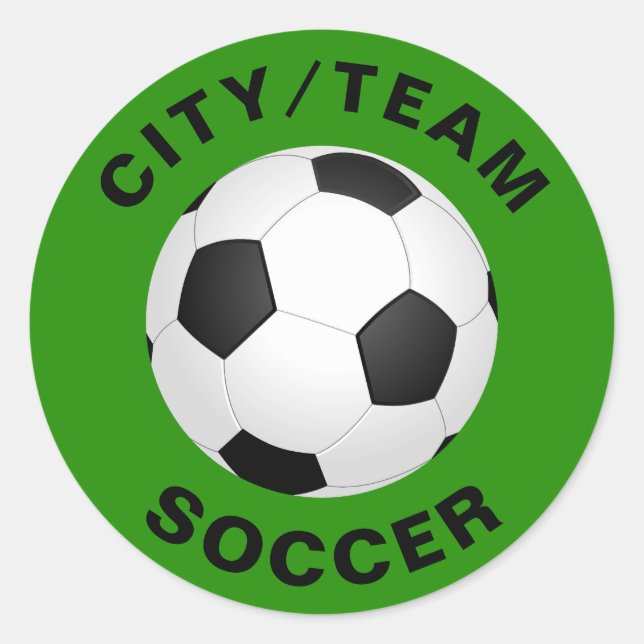 Customizable Soccer Classic Round Sticker (Front)