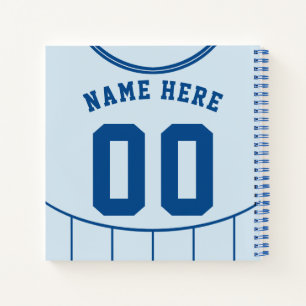 Customizable Soccer Football Light Blue Jersey Notebook