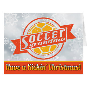 Customizable Soccer Grandma Christmas Card