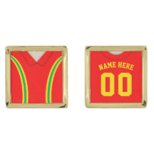 Customizable Soccer Jersey Cuff Links, Retro