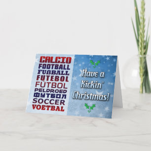 Customizable Soccer Languages Christmas Card