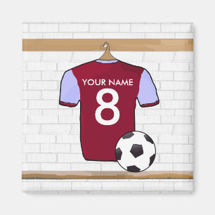 Customizable Soccer Shirt (claret and blue) Magnet