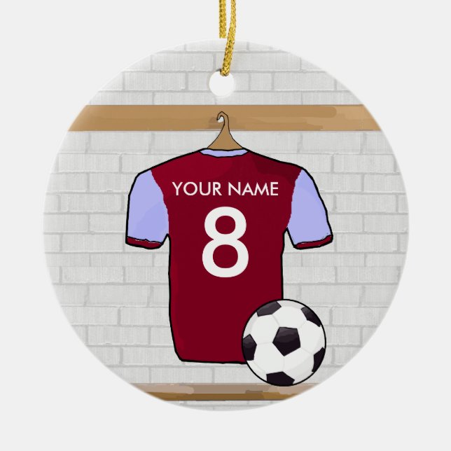 Customizable Soccer Shirt (claret) Star Ornament (Front)