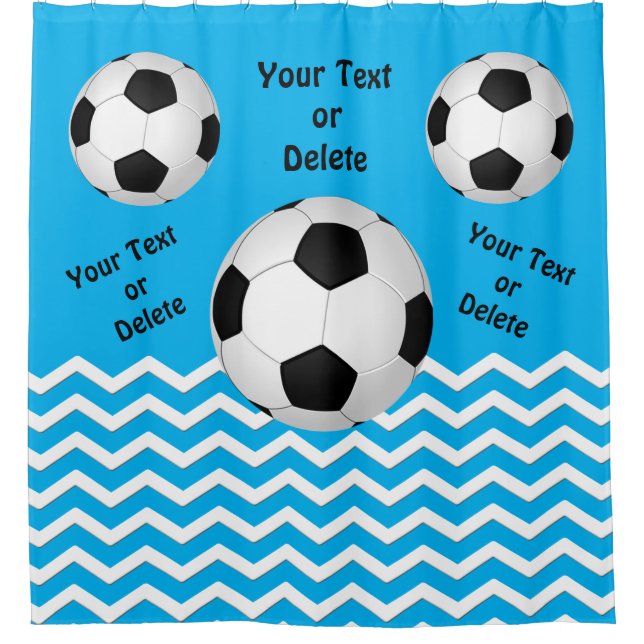Customizable Soccer Shower Curtain for Girls (Front)