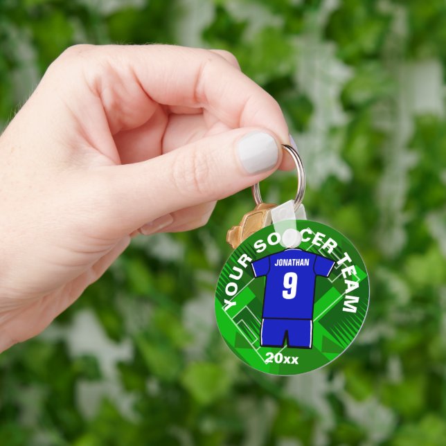 Customizable Soccer team player momento Keychain (Hand)