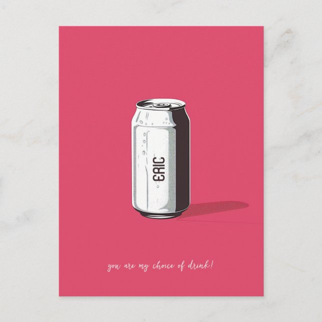 Customizable Soda Can Postcard (Front)