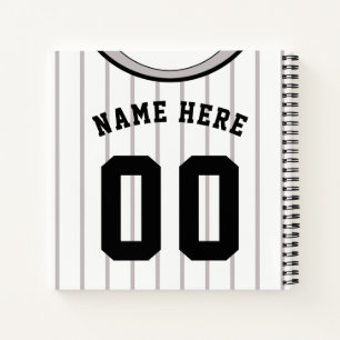 Customizable Softball Baseball Pinstripe Jersey   Notebook
