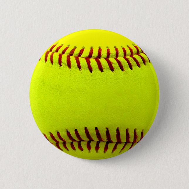 Customizable Softball Yellow Team 2 Inch Round Button (Front)