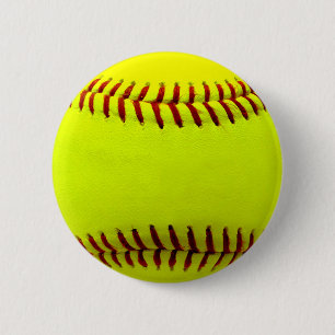 Customizable Softball Yellow Team 2 Inch Round Button
