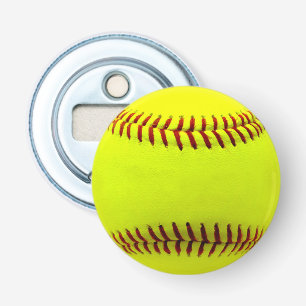 Customizable Softball Yellow Team Bottle Opener