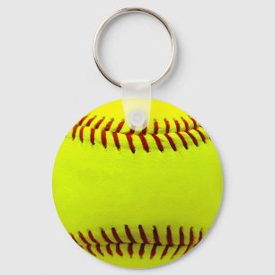 Customizable Softball Yellow Team Keychain