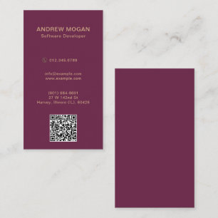 Customizable Software Developer Burgundy Colour Business Card