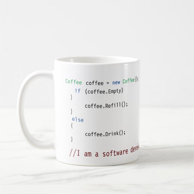 Customizable Software Developer  Code Coffee Mug (Left)