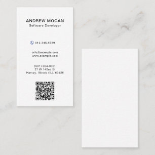 Customizable Software Developer White Colour Business Card