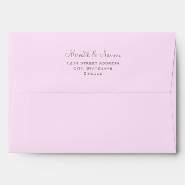 Customizable Solid Blush Pink Invitations Wedding Envelope (Back (Top Flap))