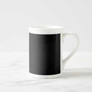 Customizable solid color bone china mug