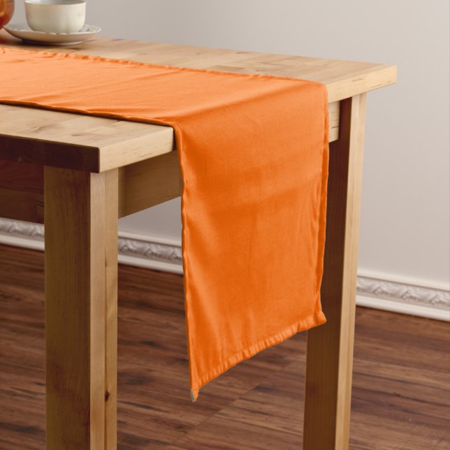 Customizable Solid Halloween Orange Long Table Runner (In Situ)