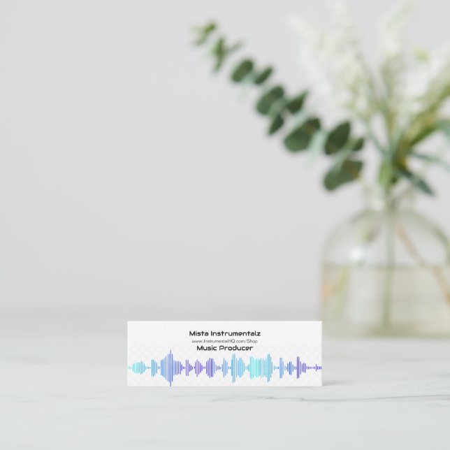 Customizable Sound Wave White  Calling Card (Standing Front)
