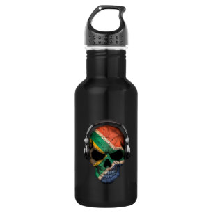 Customizable South African Dj Skull and Headphones 532 Ml Water Bottle