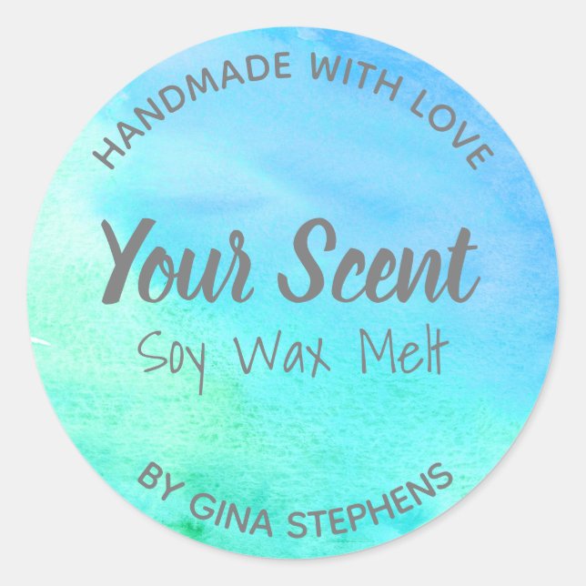 Customizable Soy Wax Melt Classic Round Sticker (Front)