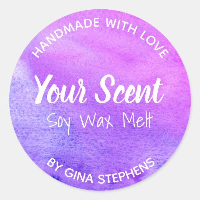 Customizable Soy Wax Melt Classic Round Sticker (Front)