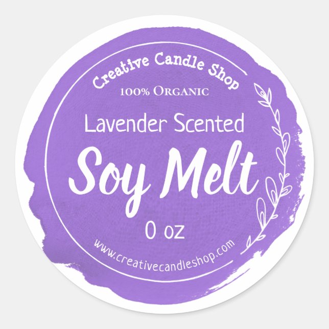 Customizable Soy Wax Melt Label Handmade Business (Front)