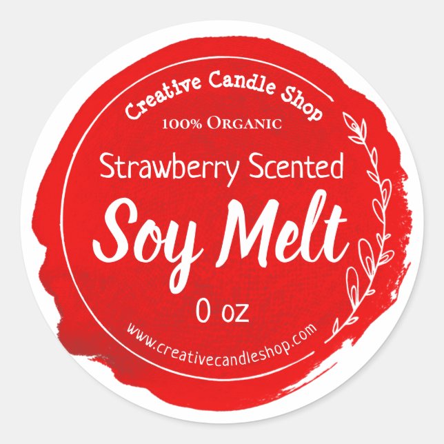 Customizable Soy Wax Melt Label Handmade Business (Front)