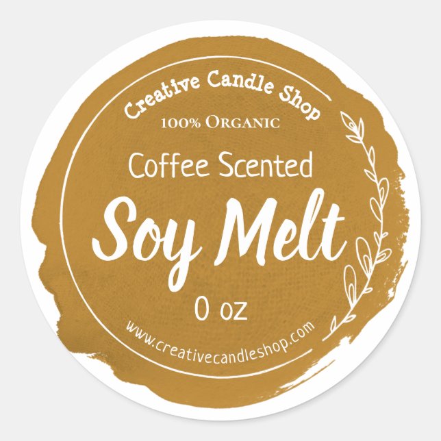 Customizable Soy Wax Melt Label Handmade Business (Front)