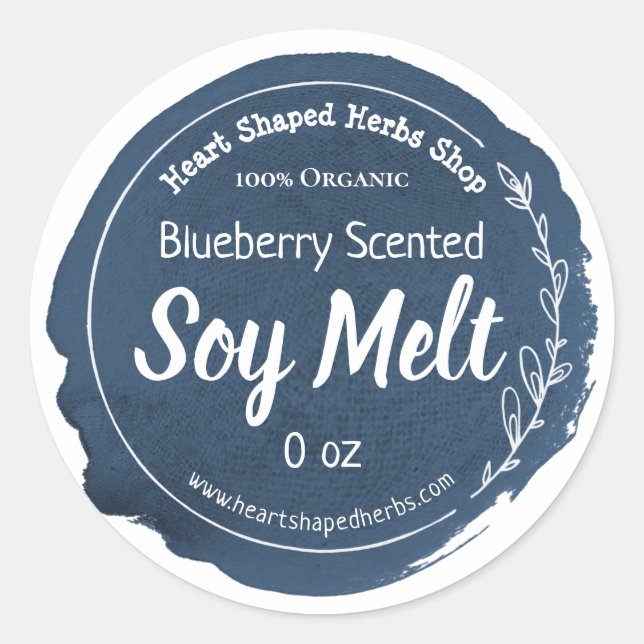 Customizable Soy Wax Melt Label Handmade Business (Front)