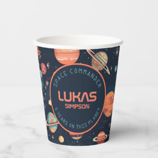 Customizable Space paper Cups - Add your text!