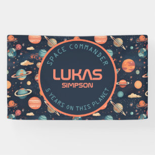 Customizable Space party banner - Add your text!