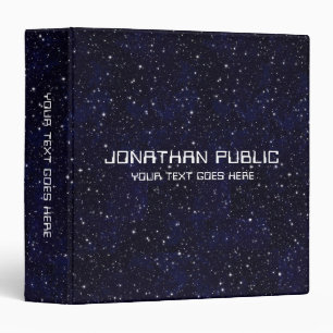 Customizable Space Stars Universe Black Template Binder