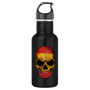 Customizable Spanish Flag Skull 532 Ml Water Bottle
