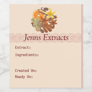 Customizable Spices and Seasonings and Extracts  Wine Label